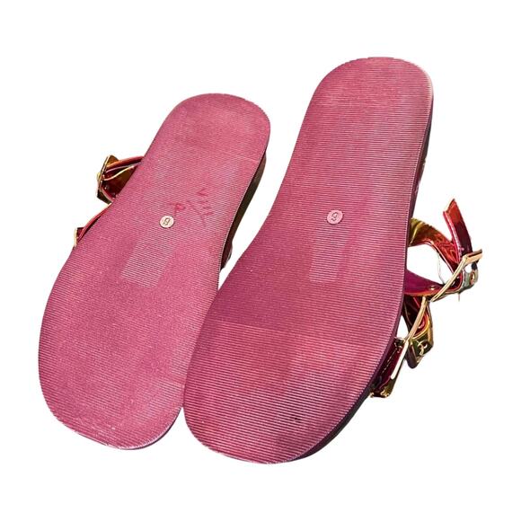 ASOS 8 Chunky Rainbow Platform Gladiator Sandals Holographic Y2K Festival - Picture 8 of 9